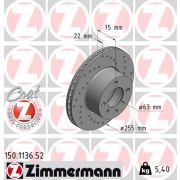Слика 1 на кочионен диск ZIMMERMANN SPORT BRAKE DISC COAT Z 150.1136.52