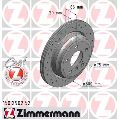 Слика на кочионен диск ZIMMERMANN SPORT BRAKE DISC COAT Z 150.2902.52 за BMW 3 Touring F31 318 d - 150 коњи дизел