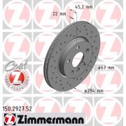 Слика 1 на кочионен диск ZIMMERMANN SPORT BRAKE DISC COAT Z 150.2927.52