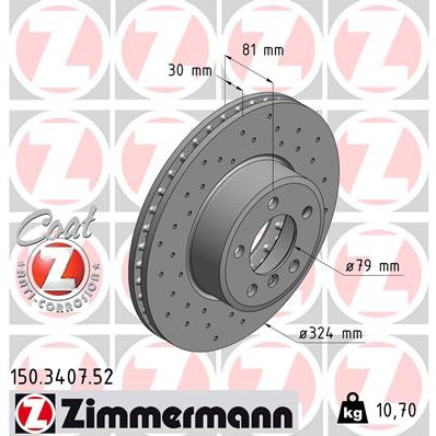 Слика на Кочионен диск ZIMMERMANN SPORT BRAKE DISC COAT Z 150.3407.52