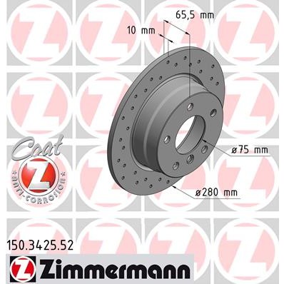 Слика на Кочионен диск ZIMMERMANN SPORT BRAKE DISC COAT Z 150.3425.52