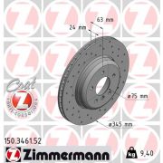 Слика 1 $на Кочионен диск ZIMMERMANN SPORT BRAKE DISC COAT Z 150.3461.52