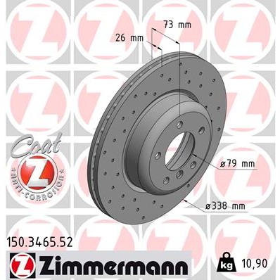 Слика на Кочионен диск ZIMMERMANN SPORT BRAKE DISC COAT Z 150.3465.52