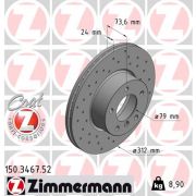 Слика 1 на кочионен диск ZIMMERMANN SPORT BRAKE DISC COAT Z 150.3467.52