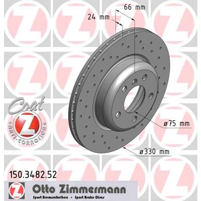 Слика на Кочионен диск ZIMMERMANN SPORT BRAKE DISC COAT Z 150.3482.52