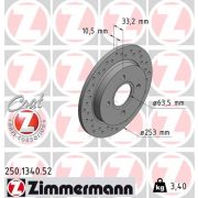 Слика 1 на кочионен диск ZIMMERMANN SPORT BRAKE DISC COAT Z 250.1340.52