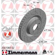 Слика 1 $на Кочионен диск ZIMMERMANN SPORT BRAKE DISC COAT Z 250.1387.52