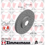 Слика 1 $на Кочионен диск ZIMMERMANN SPORT BRAKE DISC COAT Z 280.3161.52