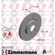 Слика 1 $на Кочионен диск ZIMMERMANN SPORT BRAKE DISC COAT Z 280.3171.52