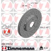 Слика 1 $на Кочионен диск ZIMMERMANN SPORT BRAKE DISC COAT Z 280.3191.52