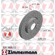 Слика 1 на кочионен диск ZIMMERMANN SPORT BRAKE DISC COAT Z 320.3806.52