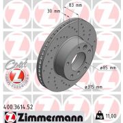 Слика 1 на кочионен диск ZIMMERMANN SPORT BRAKE DISC COAT Z 400.3614.52