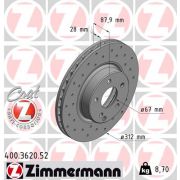Слика 1 на кочионен диск ZIMMERMANN SPORT BRAKE DISC COAT Z 400.3620.52