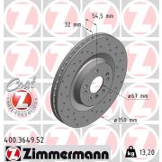 Слика 1 $на Кочионен диск ZIMMERMANN SPORT BRAKE DISC COAT Z 400.3649.52