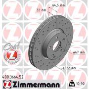 Слика 1 $на Кочионен диск ZIMMERMANN SPORT BRAKE DISC COAT Z 400.3664.52