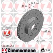 Слика 1 на кочионен диск ZIMMERMANN SPORT BRAKE DISC COAT Z 400.3664.52