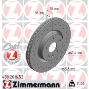 Слика 1 на кочионен диск ZIMMERMANN SPORT BRAKE DISC COAT Z 430.2616.52