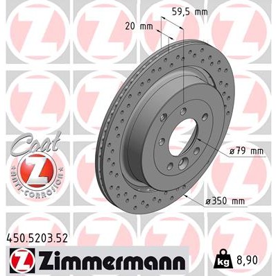 Слика на Кочионен диск ZIMMERMANN SPORT BRAKE DISC COAT Z 450.5203.52