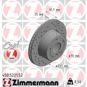 Слика 1 $на Кочионен диск ZIMMERMANN SPORT BRAKE DISC COAT Z 450.5221.52