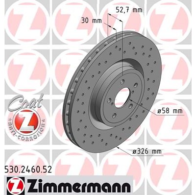 Слика на Кочионен диск ZIMMERMANN SPORT BRAKE DISC COAT Z 530.2460.52