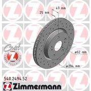 Слика 1 на кочионен диск ZIMMERMANN SPORT BRAKE DISC COAT Z 540.2494.52