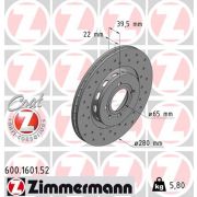 Слика 1 на кочионен диск ZIMMERMANN SPORT BRAKE DISC COAT Z 600.1601.52