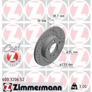 Слика 1 $на Кочионен диск ZIMMERMANN SPORT BRAKE DISC COAT Z 600.3206.52