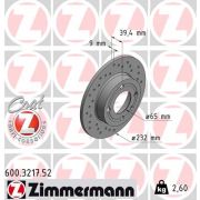 Слика 1 $на Кочионен диск ZIMMERMANN SPORT BRAKE DISC COAT Z 600.3217.52