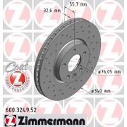 Слика 1 на кочионен диск ZIMMERMANN SPORT BRAKE DISC COAT Z 600.3249.52