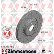 Слика 1 $на Кочионен диск ZIMMERMANN SPORT BRAKE DISC COAT Z 610.3707.52