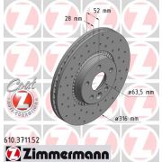 Слика 1 на кочионен диск ZIMMERMANN SPORT BRAKE DISC COAT Z 610.3711.52