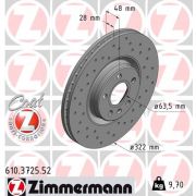 Слика 1 $на Кочионен диск ZIMMERMANN SPORT BRAKE DISC COAT Z 610.3725.52