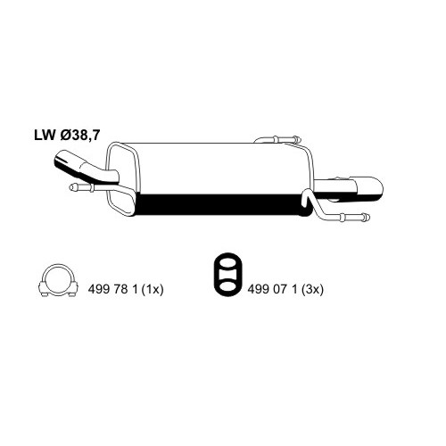 Слика на краен издувен лонец ERNST 011228 за Opel Vita C 1.0 - 60 коњи бензин