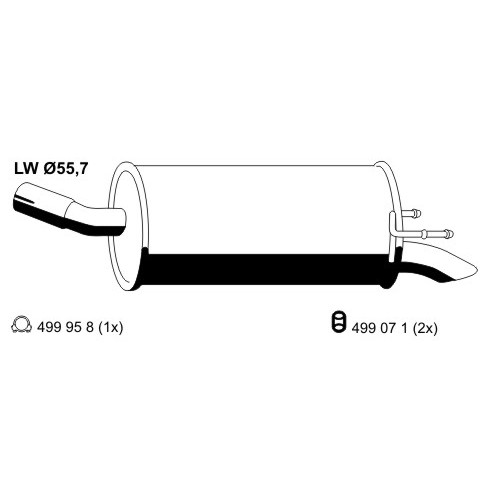 Слика на краен издувен лонец ERNST 056045 за Opel Zafira (A05) 1.9 CDTI - 150 коњи дизел