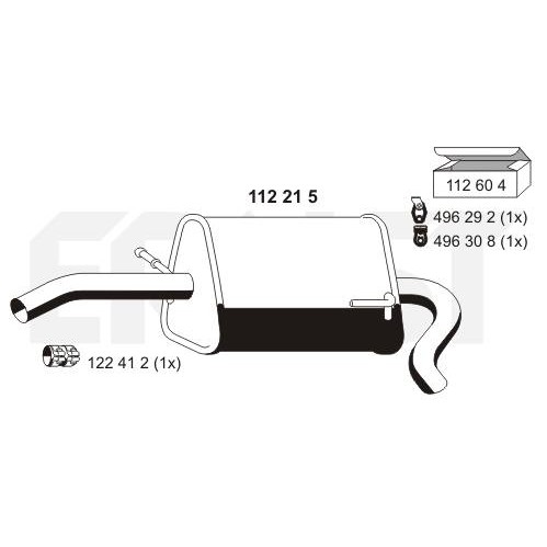 Слика на краен издувен лонец ERNST 112215 за VW Lupo (6X1,6E1) 1.0 - 50 коњи бензин