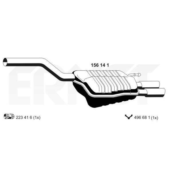 Слика на краен издувен лонец ERNST 156141 за VW Vento 3 Sedan (1K2) 1.4 TSI - 160 коњи бензин