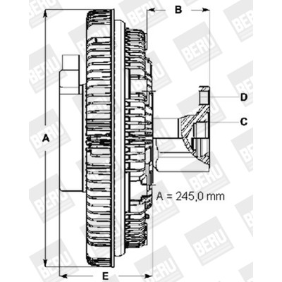 Слика на кумплуг, вентилатор на ладник BERU LK086 за камион Mercedes Actros MP2, MP3 1841, L, LL - 408 коњи дизел