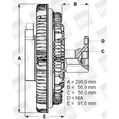 Слика на кумплуг, вентилатор на ладник BERU LK094 за камион MAN M 2000 L 12.224 LC, LLC, LRC, LLRC - 220 коњи дизел