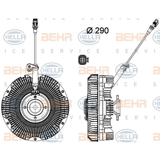 Слика на Кумплуг, вентилатор на ладник HELLA BEHR  SERVICE  PREMIUM LINE 8MV 376 791-701