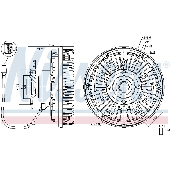 Слика на кумплуг, вентилатор на ладник NISSENS 86024 за камион MAN TGS 18.440 FAC, FHLC - 441 коњи дизел