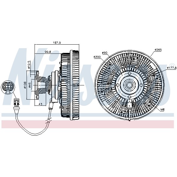 Слика на кумплуг, вентилатор на ладник NISSENS 86037 за камион MAN TGX 18.360 FHLS, FHLS/M - 360 коњи дизел