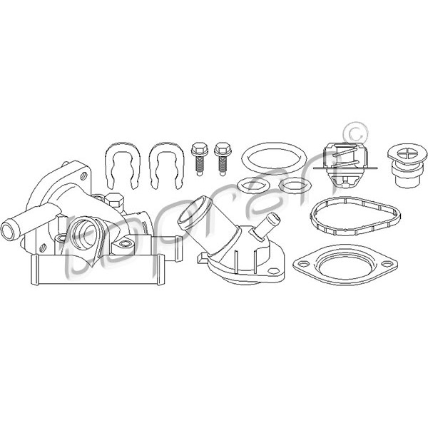 Слика на куќиште на термостат TOPRAN 700 531 за Renault Megane 1 (BA0-1) 2.0 i (BA0G) - 114 коњи бензин