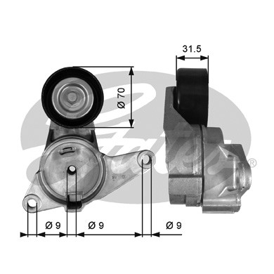 Слика на лагер затегач, линиски ремен GATES DriveAlign® T38397 за Alfa Romeo 159 Sedan 3.2 JTS Q4 - 260 коњи бензин