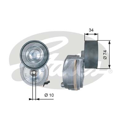 Слика на лагер затегач, линиски ремен GATES DriveAlign® T38638 за камион MAN TGM 18.240 FC, FRC, FLC, FLRC, FLLC, FLLRC - 240 коњи дизел