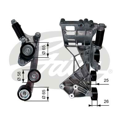 Слика на лагер затегач, линиски ремен GATES DriveAlign® T39136 за Mercedes B-Class (w245) B 170 NGT (245.233) - 116 коњи Бензин/Метан (CNG)