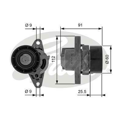 Слика на Лагер затегач канален ремен GATES DriveAlign® T38456 за Renault Laguna (B56,556) 1.6 16V (B568, B561) - 107 коњи бензин