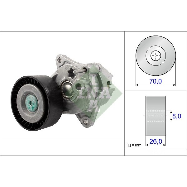 Слика на Лагер затегач канален ремен INA 534 0481 10 за Mercedes Sprinter 3-t Platform (906) 209 CDI (906.111, 906.113, 906.211, 906.213) - 88 коњи дизел