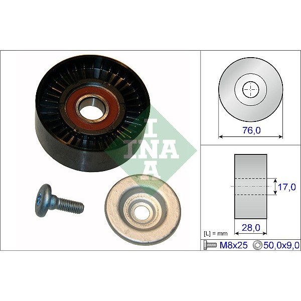 Слика на Лагер затегач лизгач канален ремен INA 532 0648 10 за Mercedes Sprinter 5-t Platform (906) 516 NGT (906.153, 906.155, 906.253, 906.255) - 156 коњи Бензин/Метан (CNG)