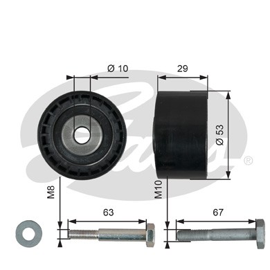 Слика на Лагер затегач паразитен ребраст ремен GATES PowerGrip® T42140 за Alfa Romeo 159 Sedan 1.8 TBi - 200 коњи бензин