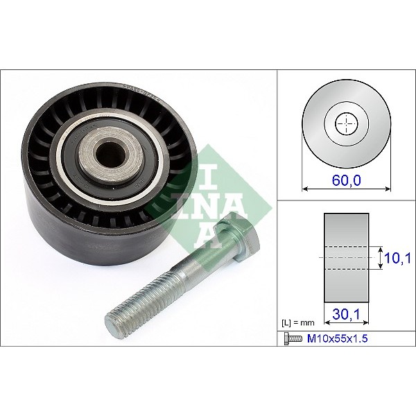 Слика на Лагер затегач паразитен ребраст ремен INA 532 0020 10 за Citroen XM Y3 Hatchback 2.1 D 12V - 82 коњи дизел